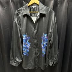 LUXSTYLE 花柄サテンバルーンスリーブシャツLサイズのサムネイル