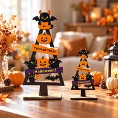 ハロウィン 卓上 オブジェ 置物 コウモリ かぼちゃ 飾り デコレーション 2個のサムネイル