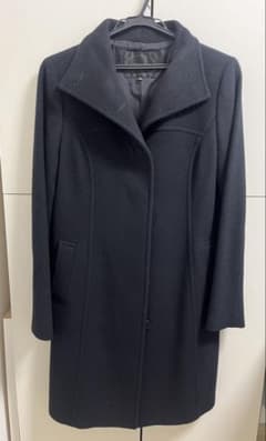 Untitled スタンドカラー ウールロングコート ブラックのサムネイル