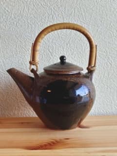 出西窯　古作　丸文土瓶　島根民藝　民芸　土瓶　バーナード・リーチ　濱田庄司 出西窯 古作 丸文土瓶 島根民藝 民芸 土瓶 バーナード・リーチ 濱田