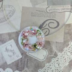 480 桜❀色リース✴和柄✴着物✴レジンヘアゴムキーホルダーブローチ