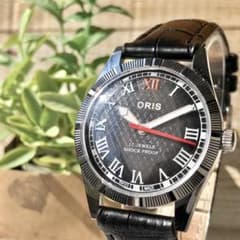 オリス Oris メンズ腕時計 アンティーク ビンテージ 手巻き ブラック レアのサムネイル