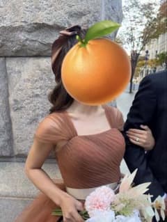 【3月限定】オレンジ ドレス ウェディングドレス