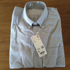 UNIQLO オックスフォードシャツ　グレー　Mサイズのサムネイル