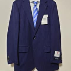 新品 サビルロウ スーツ A7 長大 ネイビー オルタネイトストライプ CDK