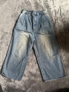 ライトブルー ワイドレッグデニムパンツ Sのサムネイル