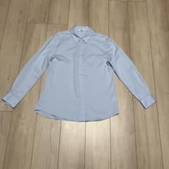 UNIQLO 長袖シャツ ライトブルー ストライプのサムネイル