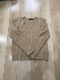 【美品】POLO RALPH LAUREN ラルフベージュ Vネック ニット Mのサムネイル