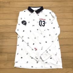 Adidas Monogram Long-Sleeve Polo Shirt, All-Over Print, Men's Golf Wear