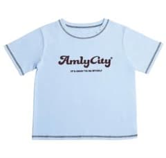 ℳ*】様 AmlyCity ロゴ 半袖 Tシャツ ライトブルーのサムネイル