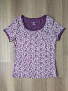 Eddie Bauer 半袖 Tシャツ 花柄 パープル PSサイズ(日本M)のサムネイル