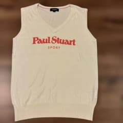 PaulStuart sport ゴルフ　ベスト　ホワイト　Vネック　ピンクのサムネイル