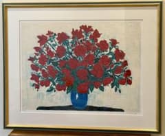 アンドレ・コタヴォズ「バラ」版画 リトグラフ 静物画 赤い花 #289