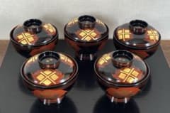 秀衡塗 翁知屋 蓋付き椀 5個セット未使用 - メルカリ