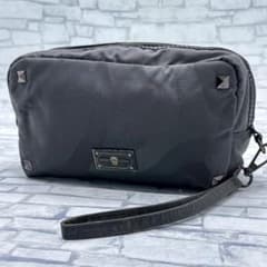MARK&LONA　スタッズ付きブラッククラッチバッグ グルフバッグ カート MARK&LONA スタッズ付きブラッククラッチバッグ グルフバッグ カート