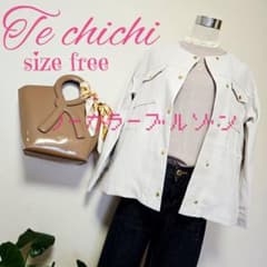 Te chichi 麻調ノーカラーブルゾン フリーサイズ オフホワイトのサムネイル