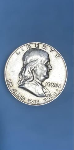 1958年 アメリカ フランクリンハーフダラー銀貨 A - メルカリ