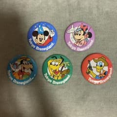 昭和　レトロ　ディズニー缶バッジ　5枚セットのサムネイル