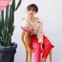 stylenandaハートパッチいっぱいボアガーリーショートトップスのサムネイル