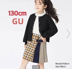 gu チェックコンビネーションプリーツスカートのサムネイル