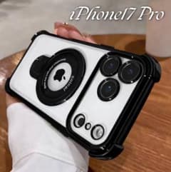 iPhone17Pro　マグセーフ　クリア　リング付き　ブラック