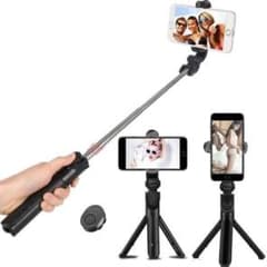 Selfie stick, tripod with Bluetooth remote control.