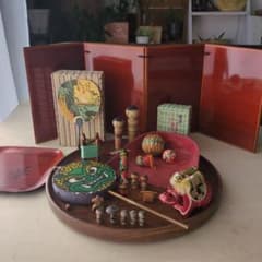 豆人形　こけし　工芸品　お土産　レトロ　郷土玩具　民芸品　伝統工芸　置物　木製のサムネイル