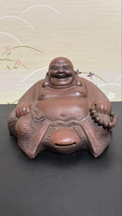 ビンテージ 七福神 布袋像 置物 中国骨董品 紫砂 朱泥 在銘 - メルカリ