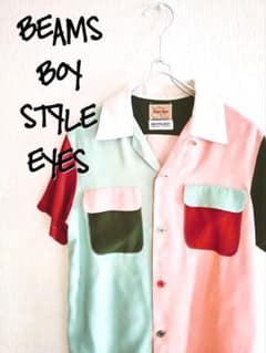 D221213 BEAMS BOY × STYLE EYES マルチカラーシャツ - メルカリ