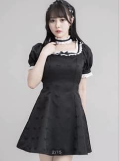 [현물 사진 있음] pium 초커 첨부 코튼 프릴 도르 원피스