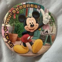 香港ディズニーランド ミッキー 缶バッジ 初来園記念のサムネイル