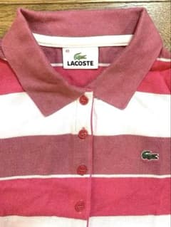 【美品】LACOSTE ストライプ 半袖ポロシャツ 40のサムネイル