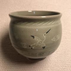 【再値下げ】茶碗「雲鶴三島青磁」渓峰のサムネイル
