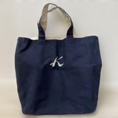 キタムラキャンパストートバッグ ネイビー Kロゴ - メルカリ