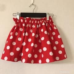 赤水玉ギャザースカート＊140サイズのサムネイル