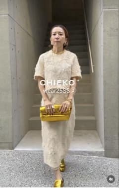 CHIEKO+ ジャカードトップス ベージュ38 ☆新品タグ付☆CHIEKO+(チエコプラス)ジャカードトップス ベージュ38