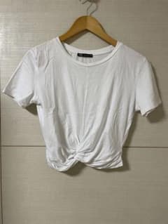 ZARA ホワイト クロップドTシャツ Mのサムネイル