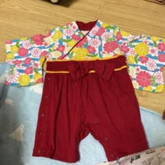 美品 袴ロンパース 女の子 80 美品のサムネイル