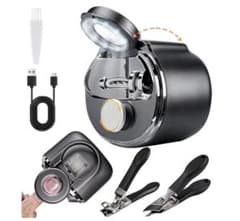 [New and unused] Electric nail clippers with magnifying glass 3-piece set