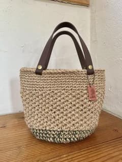 麻ひもバッグ　麻紐バッグ　ハンドメイド　マルシェバッグ　かごバッグのサムネイル