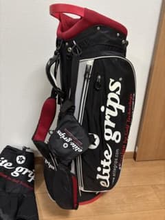 美品☆お洒落☆エリートelite grips キャディバッグ ブラック レッド