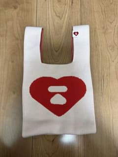 APEE A BATHING APE ノベルティ ニットバッグ ハート ピンクのサムネイル
