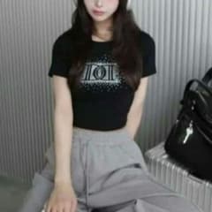 ダーリッチ 新品タグ付 シャイニーDDロゴコンパクトTシャツ BLK 黒