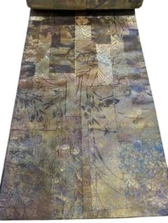 【純金箔・純白金箔】西陣あさぎ 高級袋帯 花鳥文様 正絹 証明書付 純金箔・純白金箔】西陣あさぎ 高級袋帯 花鳥文様 正絹 証明書付