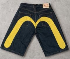 EVISU エヴィス デニム ハーフパンツ　黄色のサムネイル