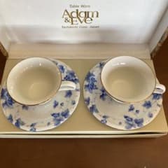 Adam&Eve たち吉 コーヒーカップ　ソーサー　2客　ペアのサムネイル