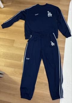 ネイビー LA Dodgers ロゴプリント セットアップのサムネイル
