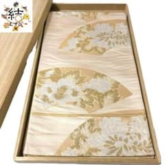 MO-3513 袋帯 地紙に花模様 銀糸 乳白色 MO-3062 袋帯 地紙紋に花柄模様 純金二重箔 金銀糸 生成色 - メルカリ