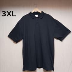 半袖ポロシャツ　３XL　ブラック　黒色　ビッグサイズ　無地のサムネイル