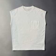 美品】HYKE ハイク ノースリーブ ポケット Tシャツ ホワイト サイズ1